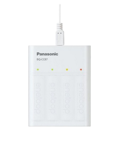 Încărcător Acumulatori Panasonic BQ-CC87USB, Alb