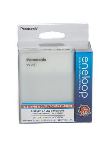 Încărcător Acumulatori Panasonic BQ-CC87USB, Alb