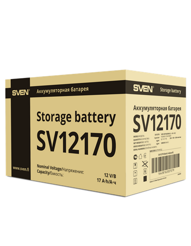 Аккумулятор для резервного питания SVEN SV12170, 12В 17А*ч