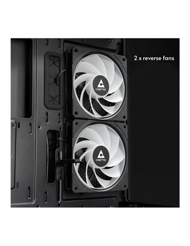 Carcasă PC Chieftec Vista, Midi-Tower, Fără PSU, Negru