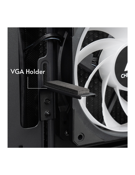 Carcasă PC Chieftec Vista, Midi-Tower, Fără PSU, Negru