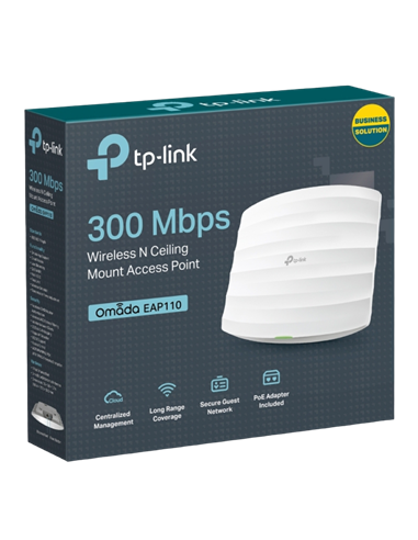 Punct de acces fără fir TP-LINK EAP110, 300 Mbps, Alb