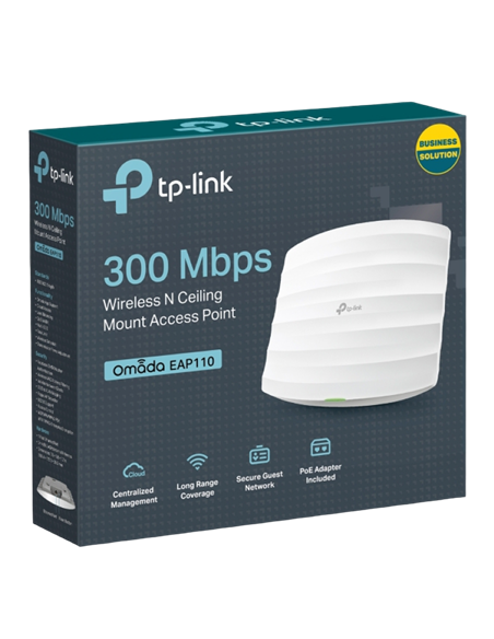 Punct de acces fără fir TP-LINK EAP110, 300 Mbps, Alb