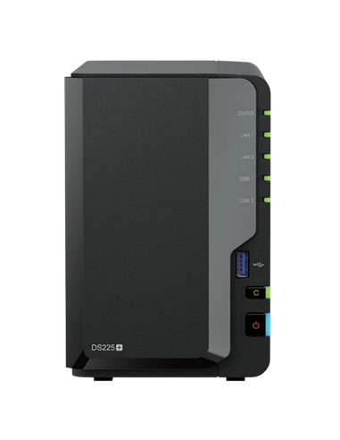 Сетевое хранилище SYNOLOGY DS225+, Черный