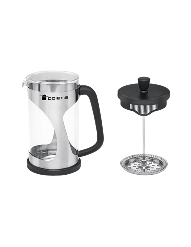 Cafetiera French Press Polaris Enigma-600FP, 0,6L, Negru | Inox