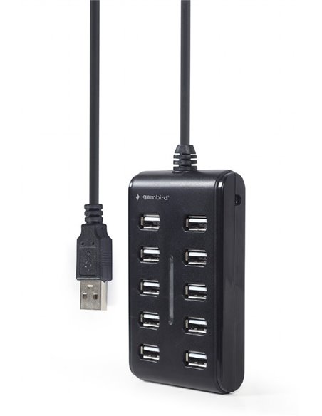USB-концентратор Gembird UHB-U2P10P-01, Чёрный