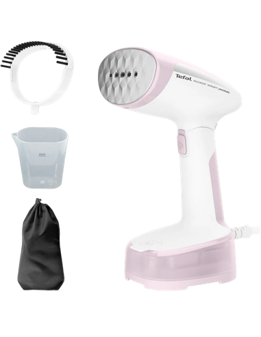 Aparat de călcat vertical cu aburi Tefal DT3050E1, Alb/Roz