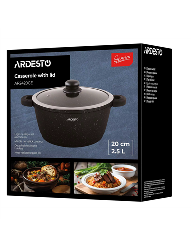 Кастрюля Ardesto AR2420GE, 2,5л, 20см, Чёрный