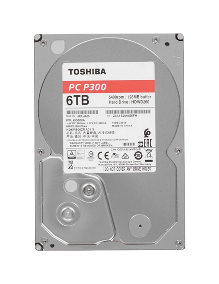 Unitate HDD Toshiba P300, 3.5", 6 TB HDWD260UZSVA