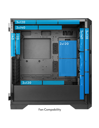 Carcasă PC Chieftec APEX Lumo, Midi-Tower, Fără PSU, Negru