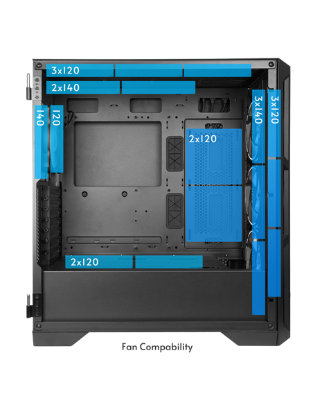 Carcasă PC Chieftec APEX Lumo, Midi-Tower, Fără PSU, Negru