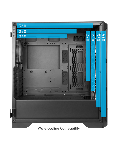 Carcasă PC Chieftec APEX Lumo, Midi-Tower, Fără PSU, Negru