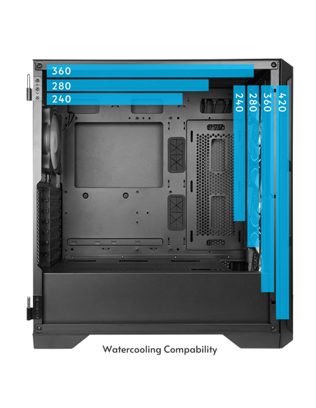 Carcasă PC Chieftec APEX Lumo, Midi-Tower, Fără PSU, Negru
