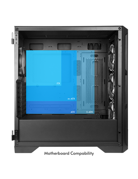 Carcasă PC Chieftec APEX Lumo, Midi-Tower, Fără PSU, Negru
