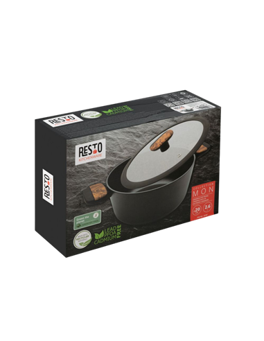 Cratiță RESTO 93187, 2.6L, 20cm, Negru, Maro
