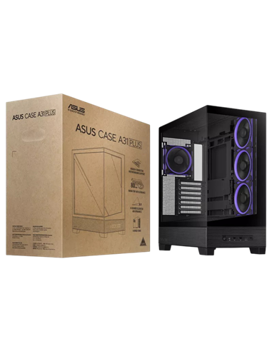 Компьютерный корпус ASUS A31 PLUS TG ARGB, Midi-Tower, Чёрный