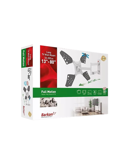 Suport TV de perete BARKAN 3400LW, Alb