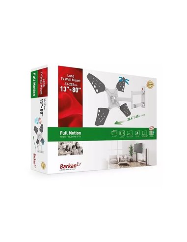 Suport TV de perete BARKAN 3400LW, Alb