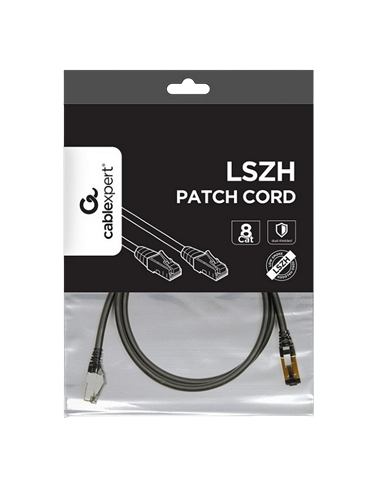 Патч-корд Cablexpert PP8-LSZHCU-BK-1M, Cat8 S/FTP, 1м, Чёрный