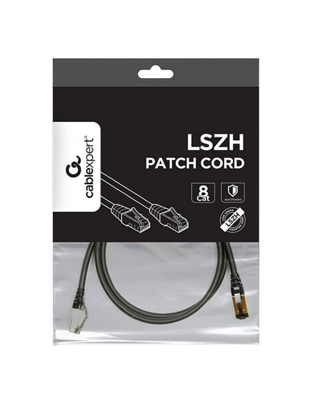 Patch cord Cablexpert PP8-LSZHCU-BK-1M, Cat8 S/FTP, 1m, Negru