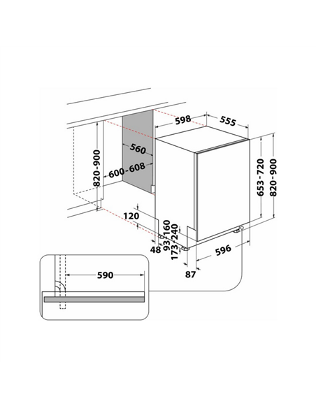 Посудомоечная машина Whirlpool WIP 4T233 PFEG B, Белый