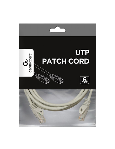 Патч-корд Cablexpert PP6U-3M, Cat6 UTP, 3м, Серый