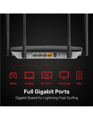Router fără fir MERCUSYS AC12G, Negru
