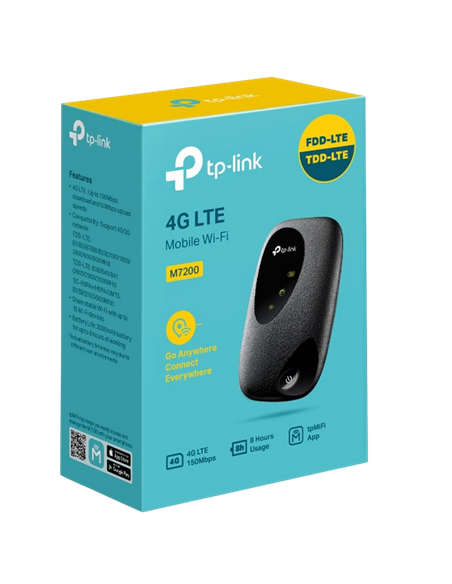 Wi-Fi Router mobil TP-LINK M7200, 4G, Negru
