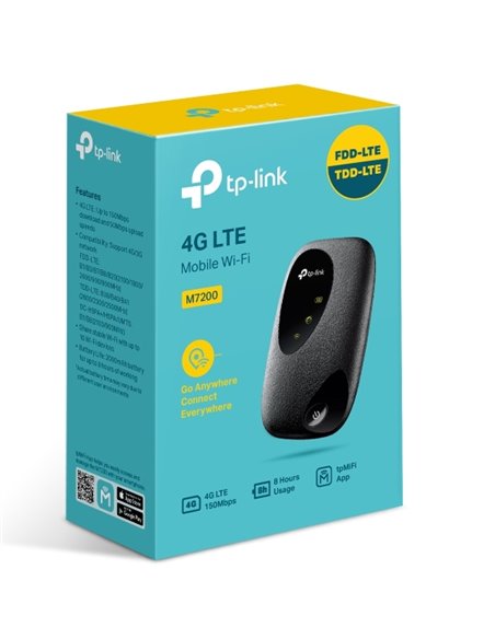 Мобильный Wi‑Fi роутер TP-LINK M7200, 4G, Чёрный