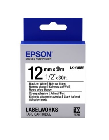 Картридж с лентой Epson LK-4WBW, 12мм x 9 м