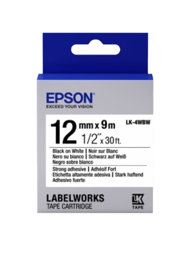 Картридж с лентой Epson LK-4WBW, 12мм x 9 м
