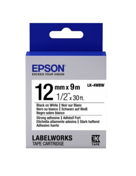 Картридж с лентой Epson LK-4WBW, 12мм x 9 м