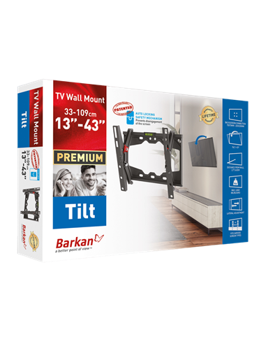 Suport înclinat pe perete BARKAN E210+, Negru