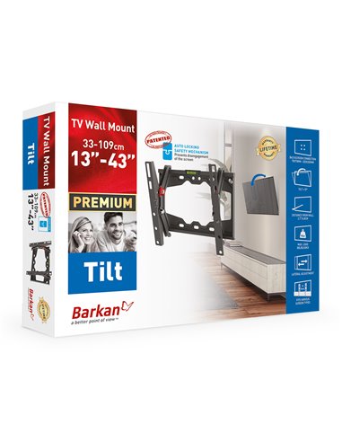 Suport înclinat pe perete BARKAN E210+, Negru