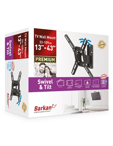 Настенное крепление для телевизора BARKAN 2200, Чёрный