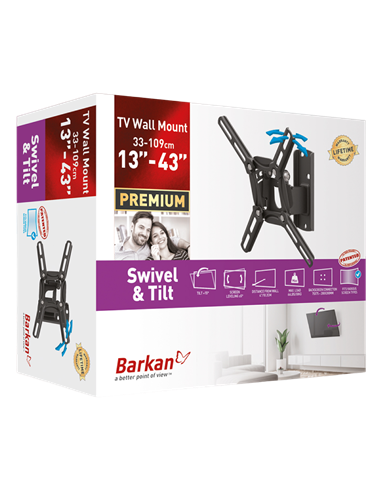 Настенное крепление для телевизора BARKAN 2200, Чёрный