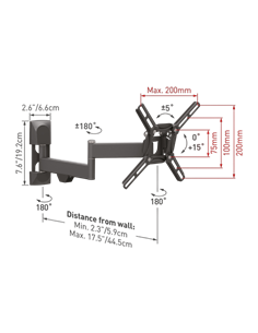 Настенное крепление для телевизора BARKAN 2400, Чёрный 2