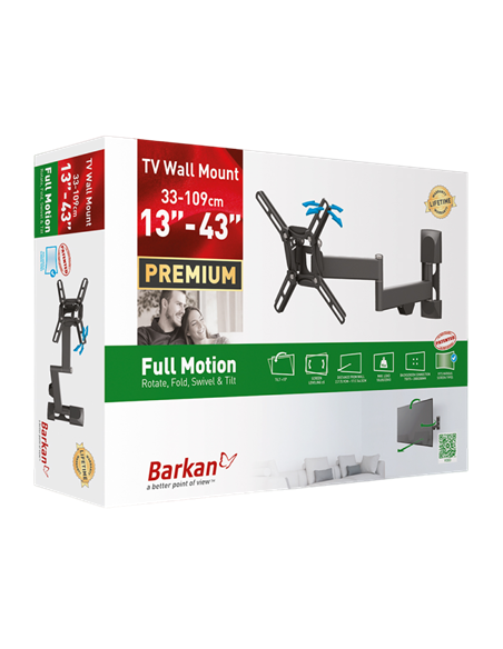 Настенное крепление для телевизора BARKAN 2400, Чёрный
