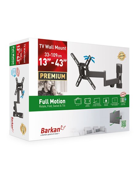 Настенное крепление для телевизора BARKAN 2400, Чёрный