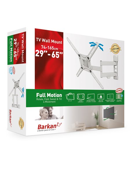 Настенное крепление для телевизора BARKAN 3400W, Белый