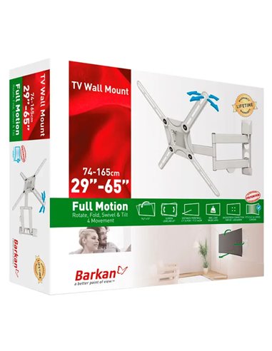 Suport TV de perete BARKAN 3400W, Alb