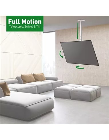 Suport TV tavan Full-motion BARKAN 3500, Alb