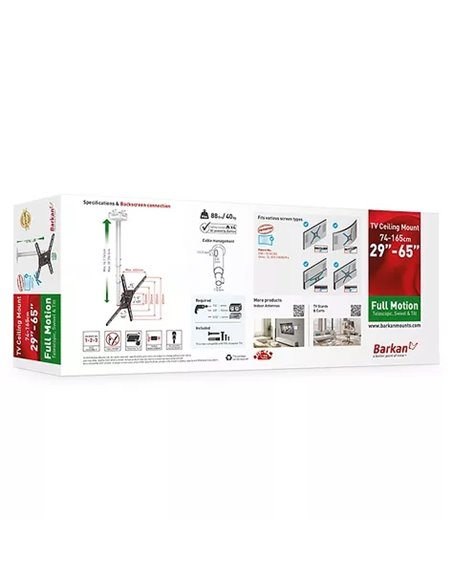 Suport TV tavan Full-motion BARKAN 3500, Alb