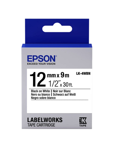 Картридж с лентой Epson LK-4WBN, 12 мм x 9 м