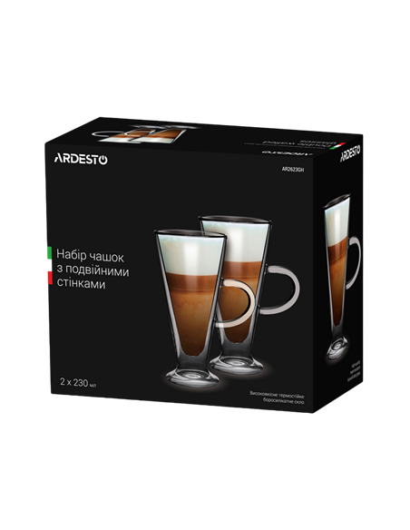 Набор стаканов Ardesto AR2623GH, 230 мл, 2 шт, Прозрачный