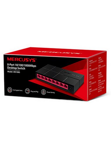 Mercusys MS108G, 8-Port 10/100/1,000 Mbps Desktop Switch