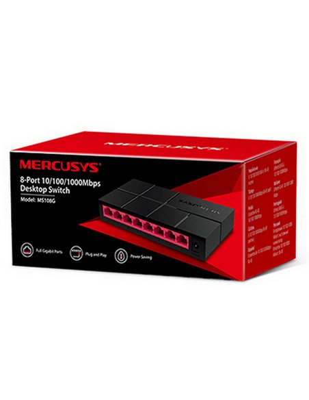 Mercusys MS108G, 8-портовый настольный коммутатор 10/100/1000 Мбит/с