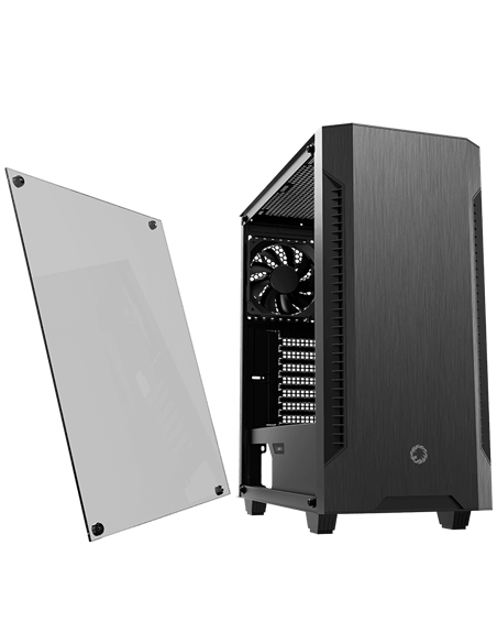 Carcasă PC Gamemax Fortress TG, Midi-Tower, Fără PSU, Negru