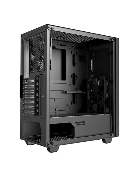 Carcasă PC Gamemax Fortress TG, Midi-Tower, Fără PSU, Negru