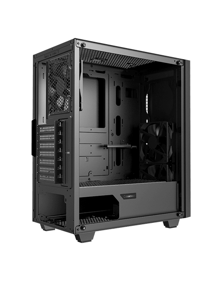 Carcasă PC Gamemax Fortress TG, Midi-Tower, Fără PSU, Negru